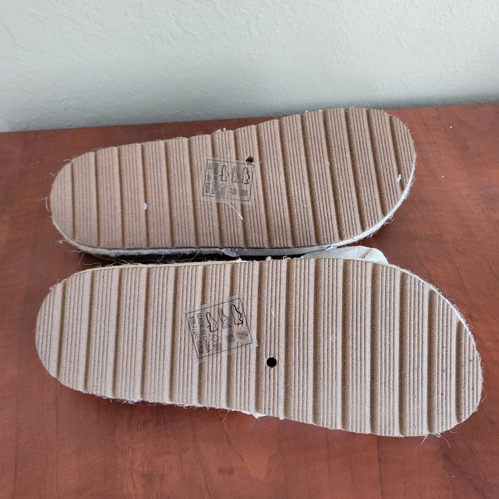 New - Women's Qupid Haidy Bow Espadrille Slide Sandals In Beige Size 7 - Picture 7 of 10